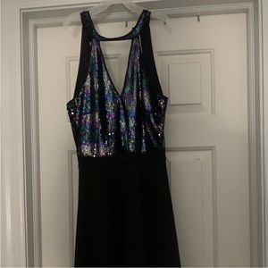Francesca’s Black Sequin Halter Dress Size XS